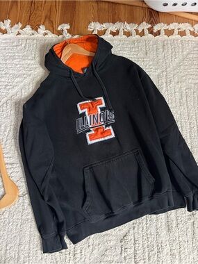 Black & Orange Illinois Pullover Hoodie